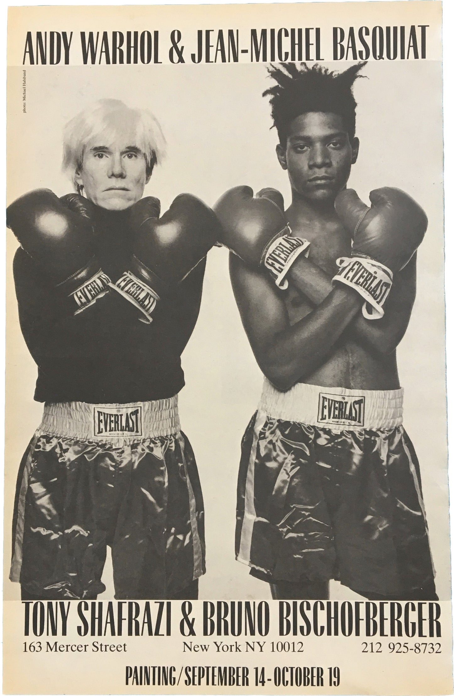 Warhol Basquiat Boxing Poster: 1985 Tony Shafrazi Gallery Exhibition