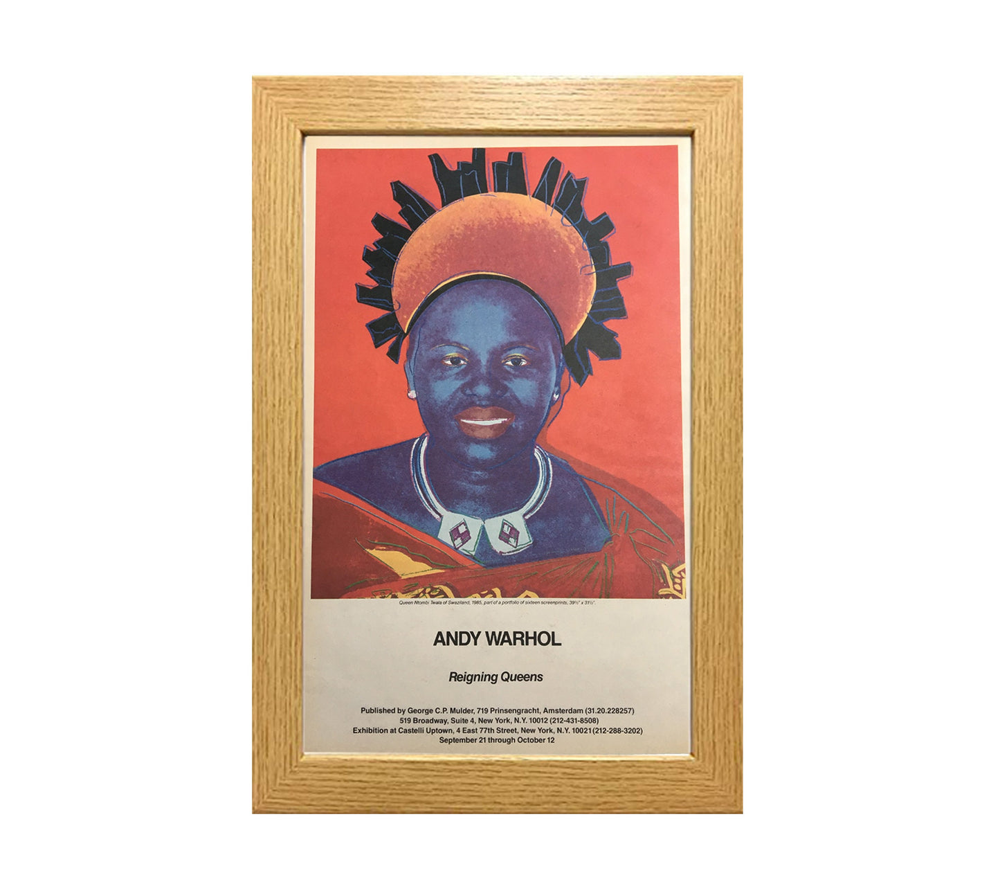 1985 Original Andy Warhol Gallery Poster - Reigning Queens, Queen Ntombi Twala (Castelli Uptown)