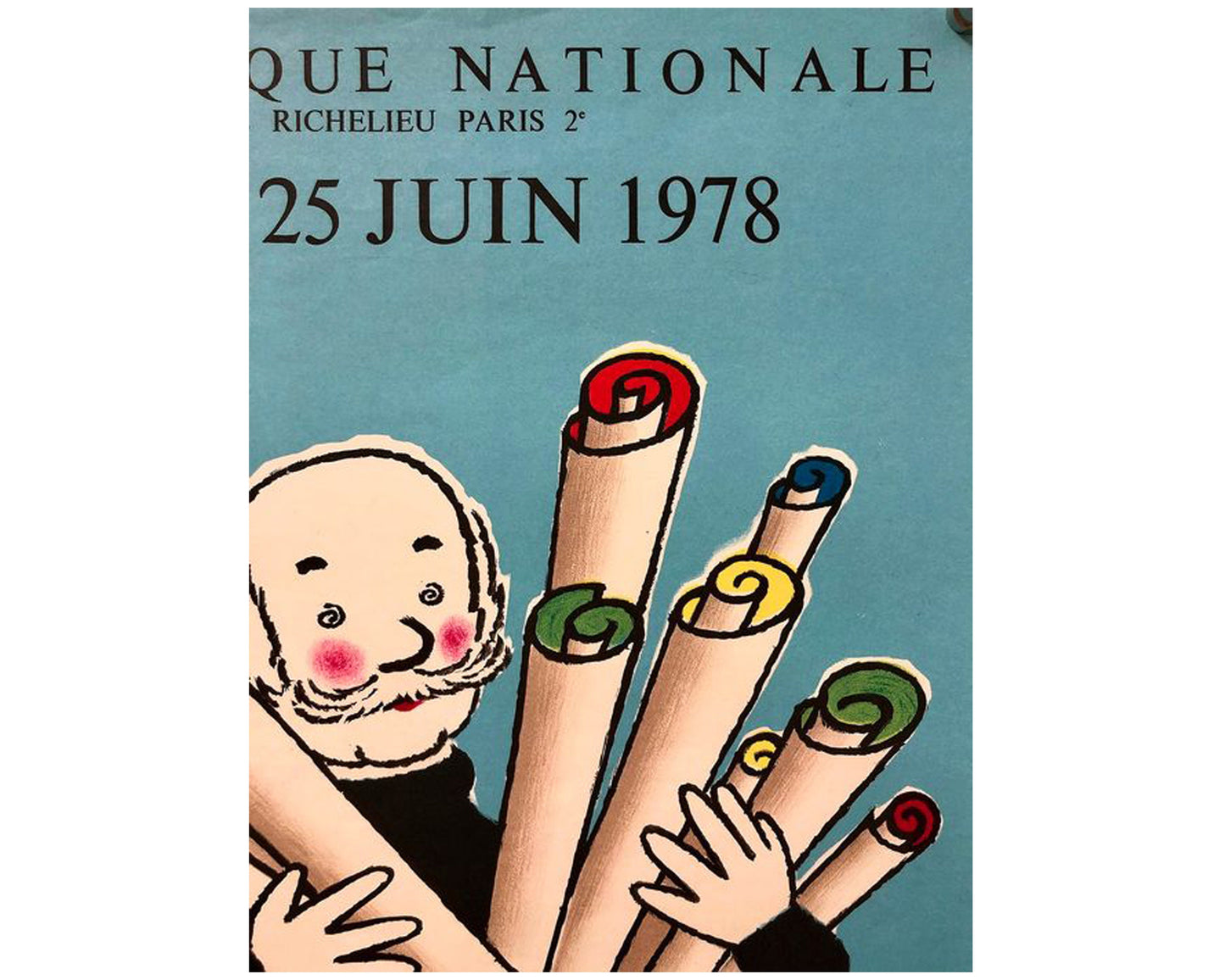Vintage 1978 Hervé Morvan "Bouquet d'Affiches" Poster - Bibliothèque Nationale (56x41 cm)