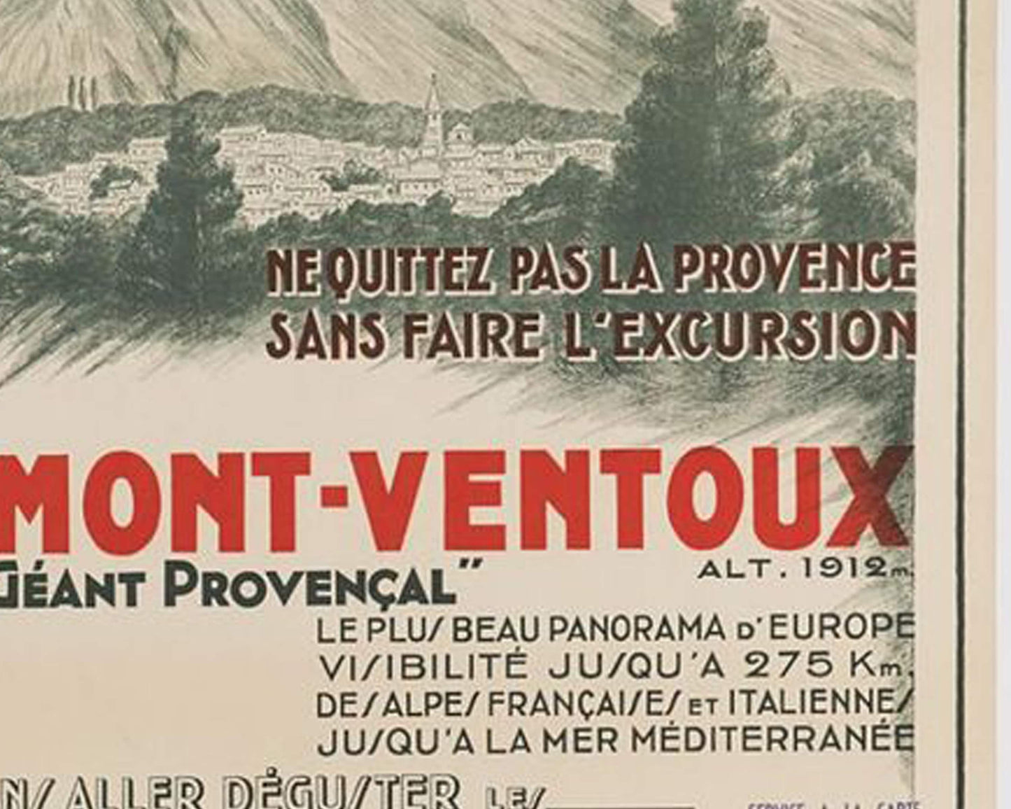 1930s Mont Ventoux French Travel Poster: Provence Landscape, Rullière Frères