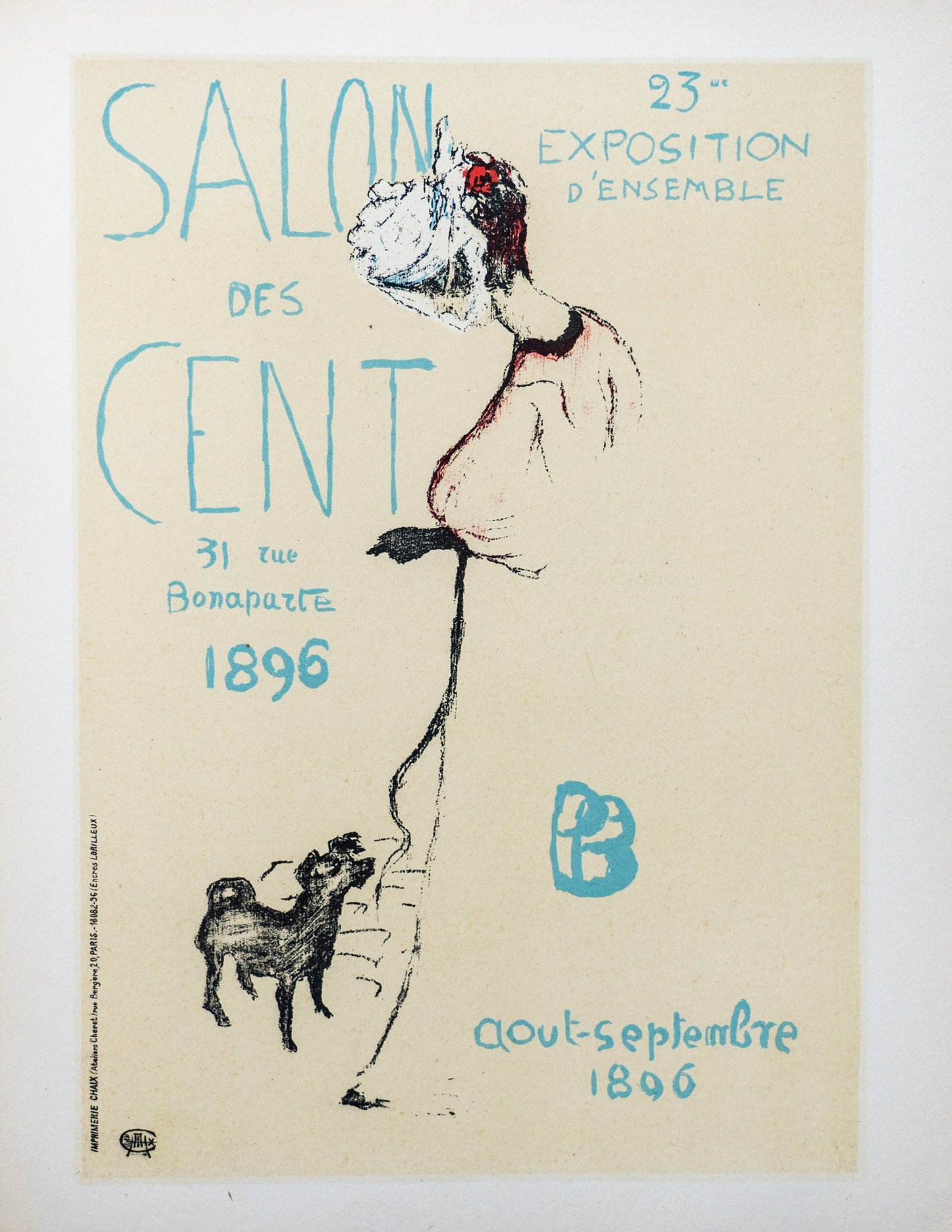 1896 Pierre Bonnard "Salon des Cent" - Vintage French Lithograph Print (1950s Edition)