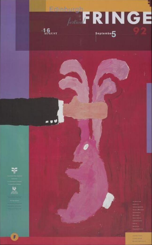 Original 1992 Edinburgh Festival Fringe Poster, Vintage Scottish Theatre Wall Art