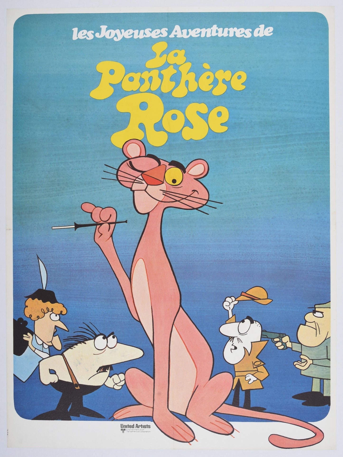 Original Pink Panther French Movie Poster, Les Joyeuses Aventures, Circa 1970