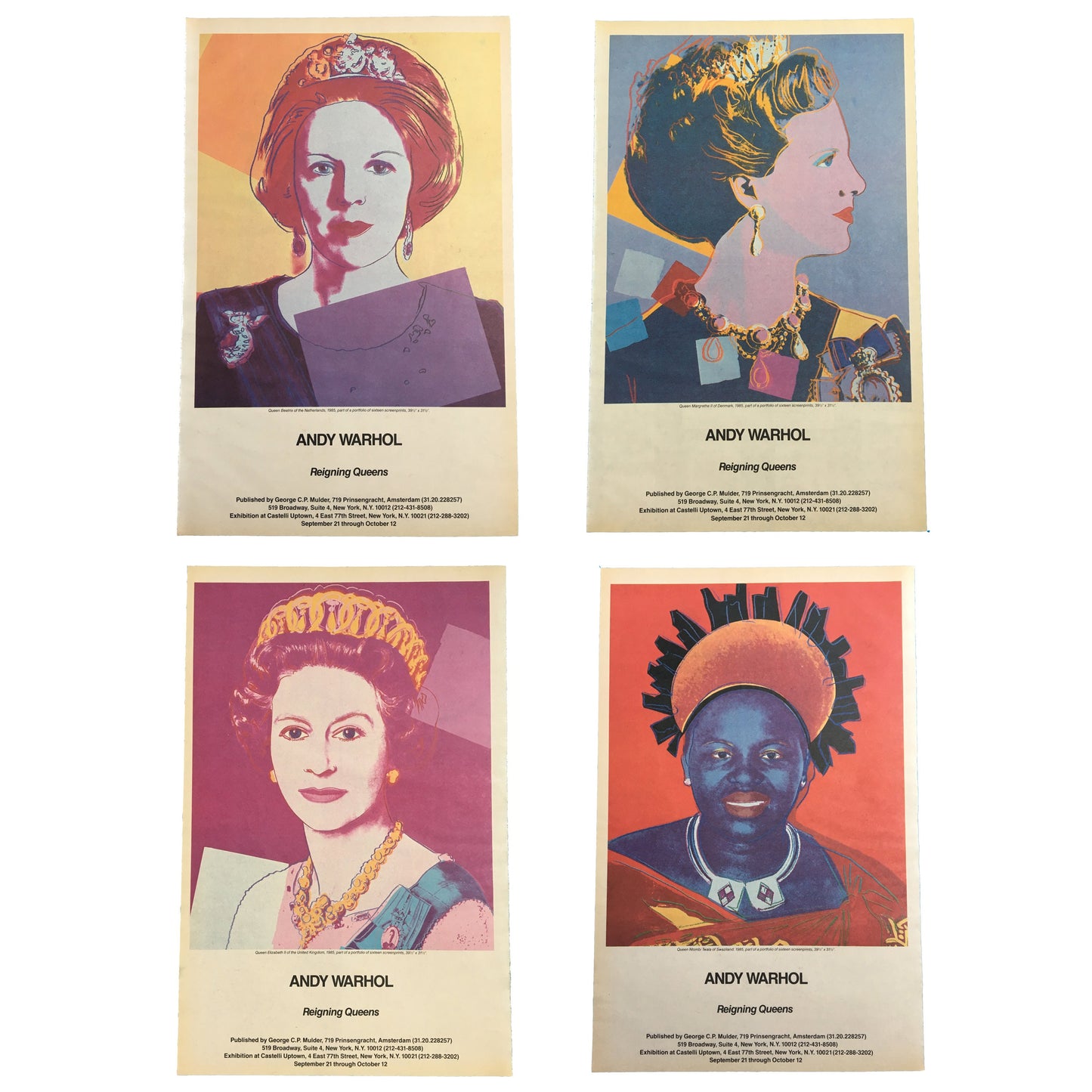 1985 Andy Warhol "Reigning Queens" Posters - Set of 4 (Castelli)
