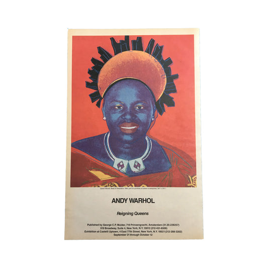 1985 Original Andy Warhol Gallery Poster - Reigning Queens, Queen Ntombi Twala (Castelli Uptown)