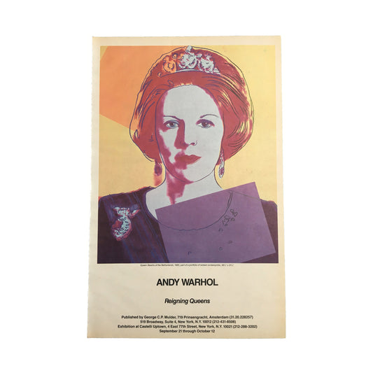 1985 Original Andy Warhol Gallery Poster - Reigning Queens, Queen Beatrix (Castelli Uptown)