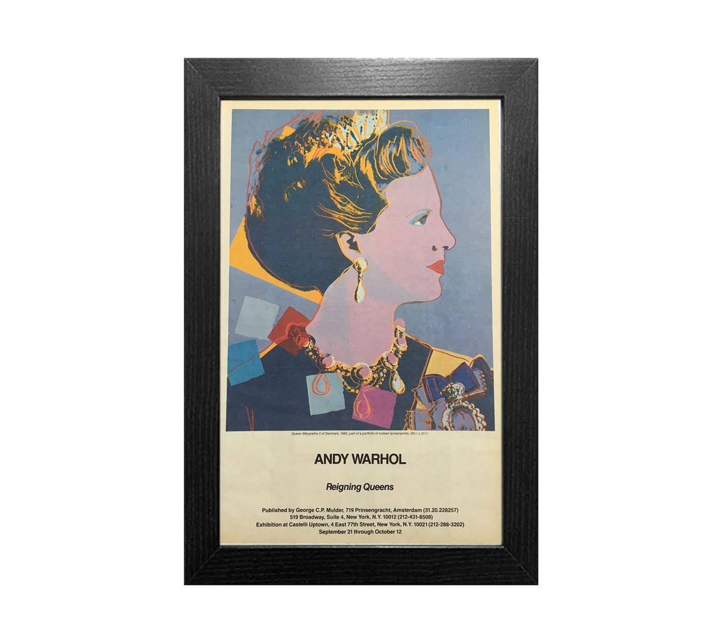 1985 Original Andy Warhol Gallery Poster - Reigning Queens, Queen Margrethe II (Castelli Uptown)