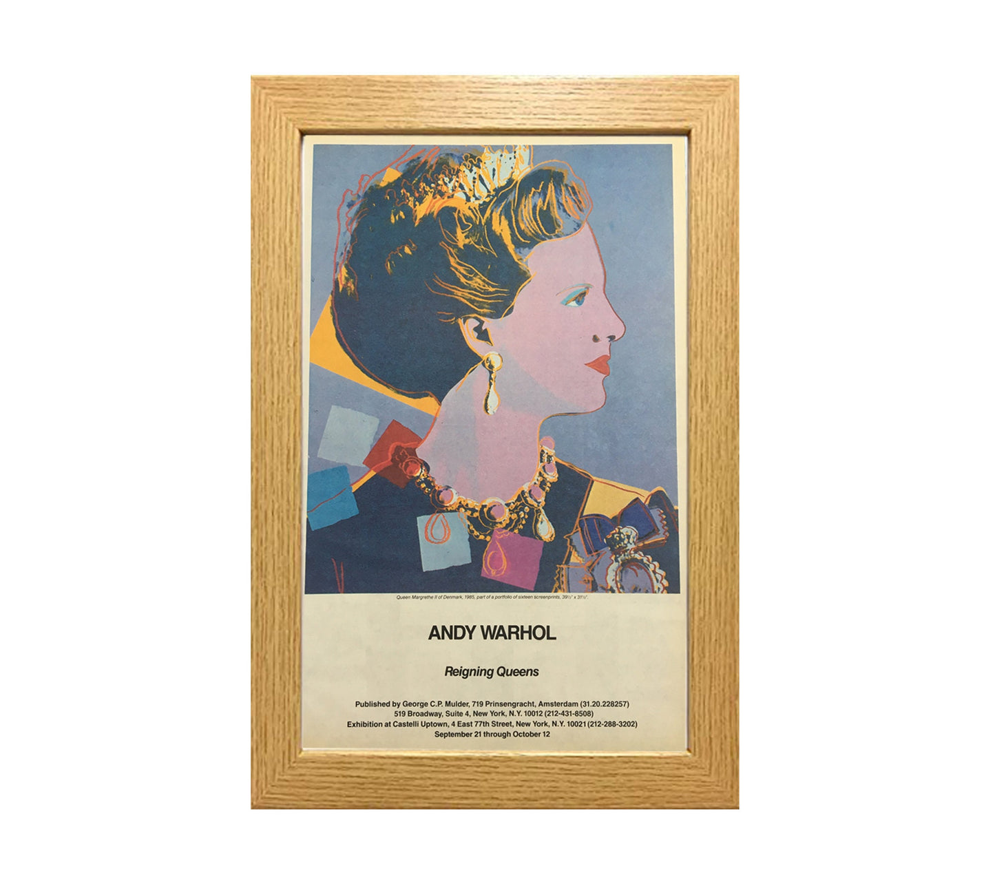 1985 Original Andy Warhol Gallery Poster - Reigning Queens, Queen Margrethe II (Castelli Uptown)