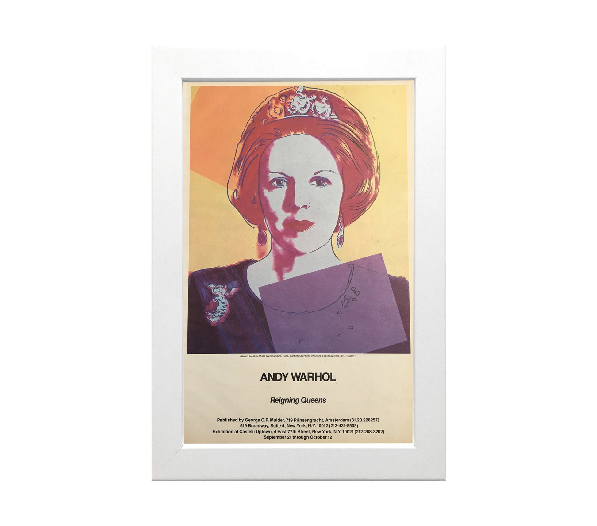 1985 Original Andy Warhol Gallery Poster - Reigning Queens, Queen Beatrix (Castelli Uptown)
