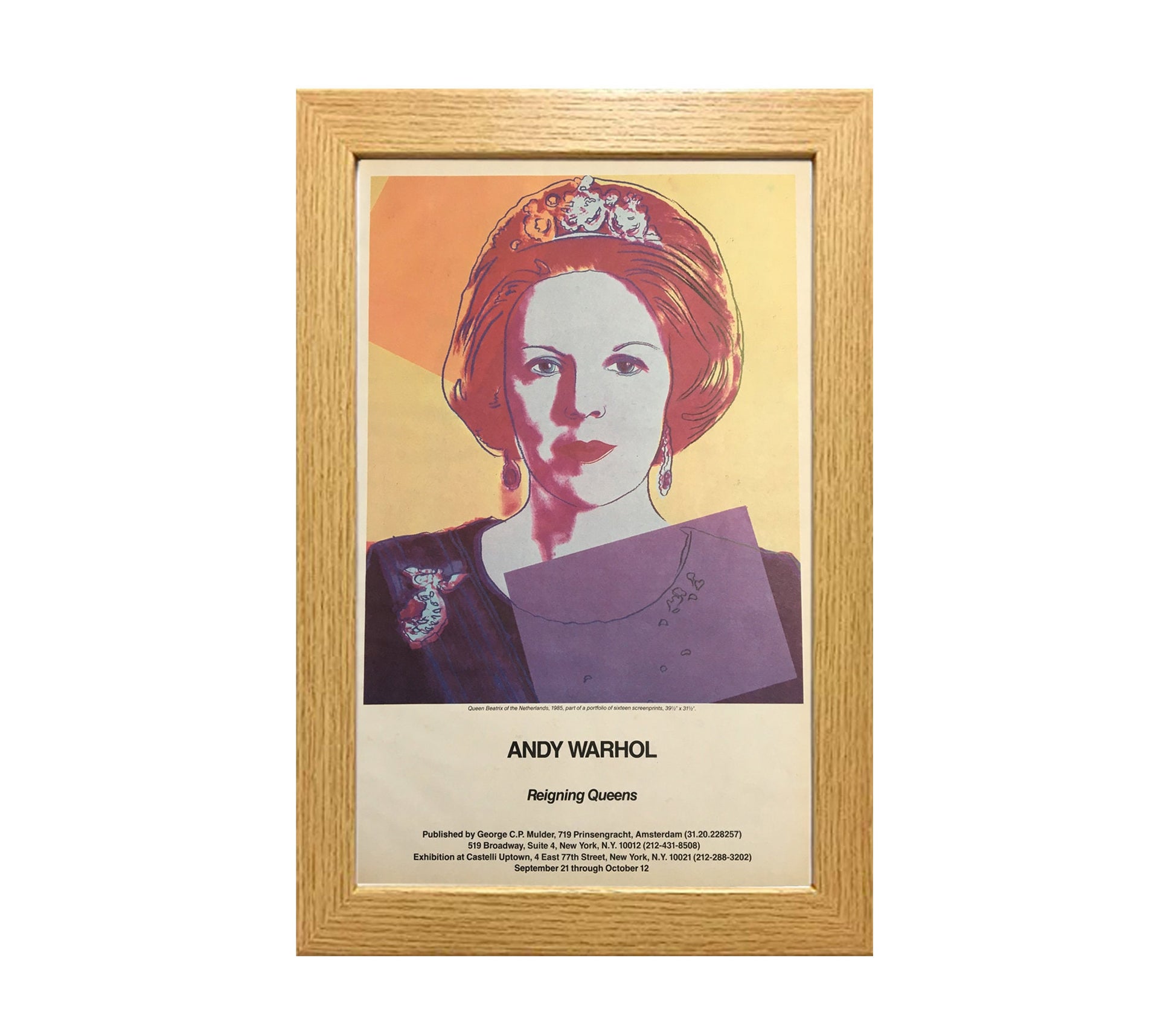 1985 Original Andy Warhol Gallery Poster - Reigning Queens, Queen Beatrix (Castelli Uptown)
