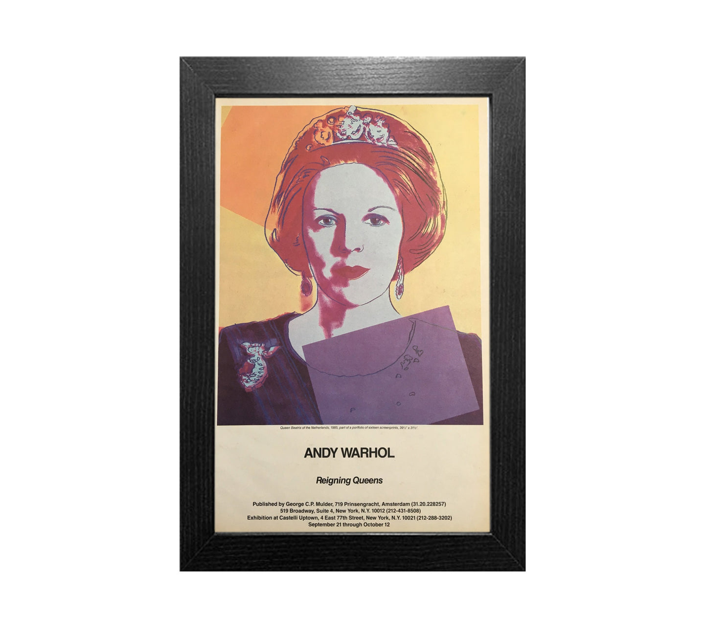 1985 Original Andy Warhol Gallery Poster - Reigning Queens, Queen Beatrix (Castelli Uptown)