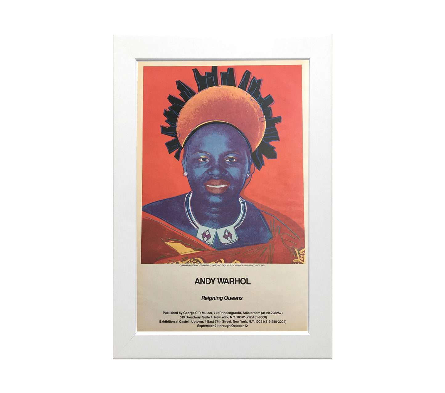 1985 Original Andy Warhol Gallery Poster - Reigning Queens, Queen Ntombi Twala (Castelli Uptown)