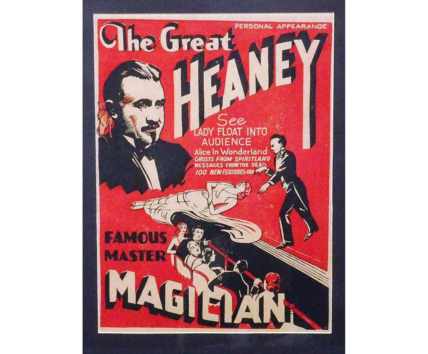 1920s Magician Poster - The Great Heaney Levitation Illusion