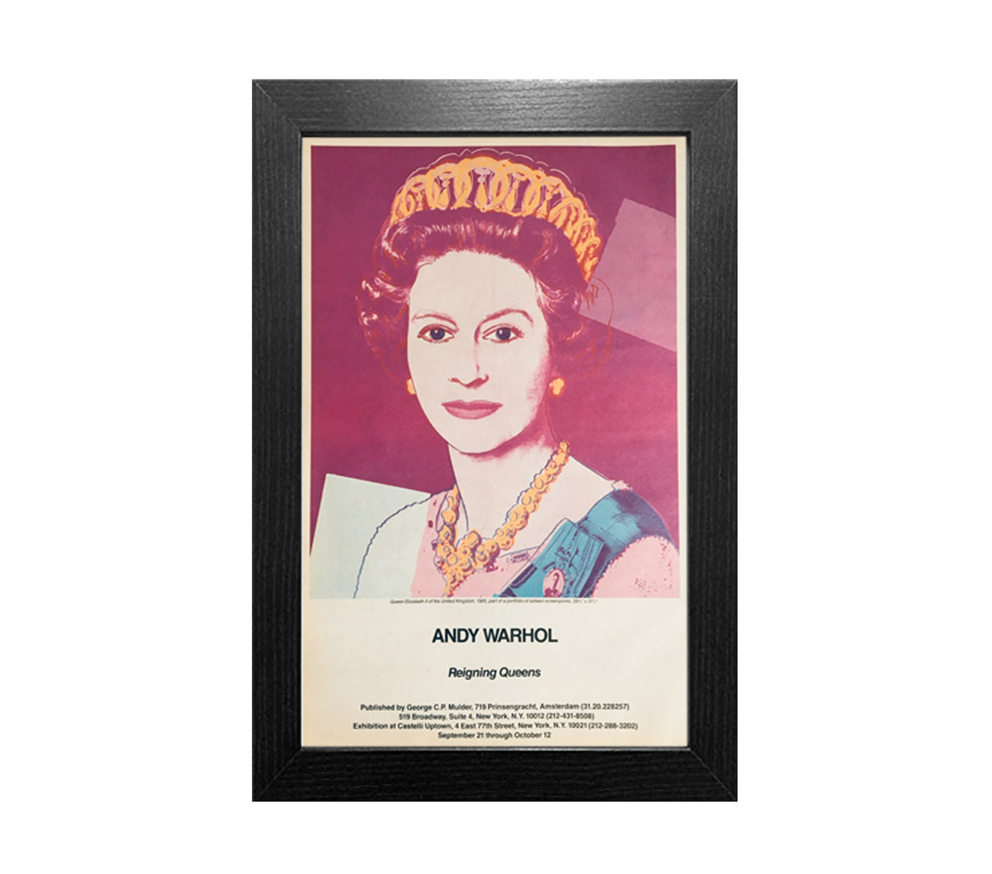 1985 Original Andy Warhol Gallery Poster - Reigning Queens, Queen Elizabeth II (Castelli Uptown)