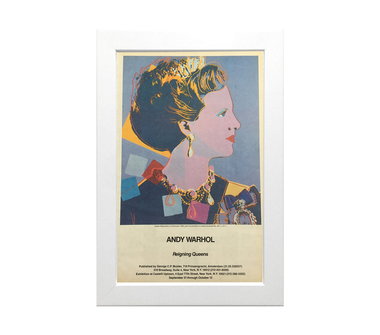 1985 Original Andy Warhol Gallery Poster - Reigning Queens, Queen Margrethe II (Castelli Uptown)