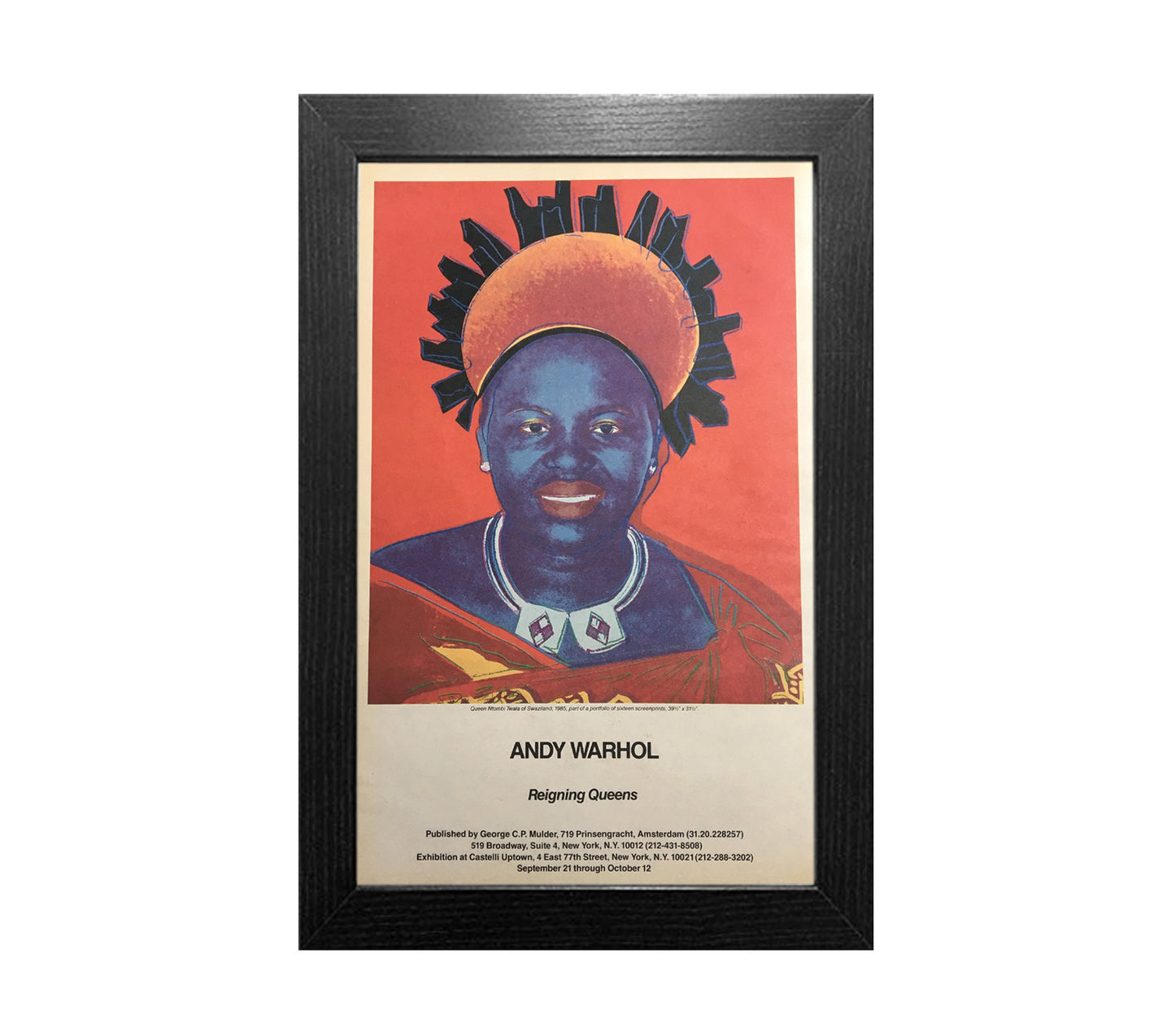 1985 Original Andy Warhol Gallery Poster - Reigning Queens, Queen Ntombi Twala (Castelli Uptown)