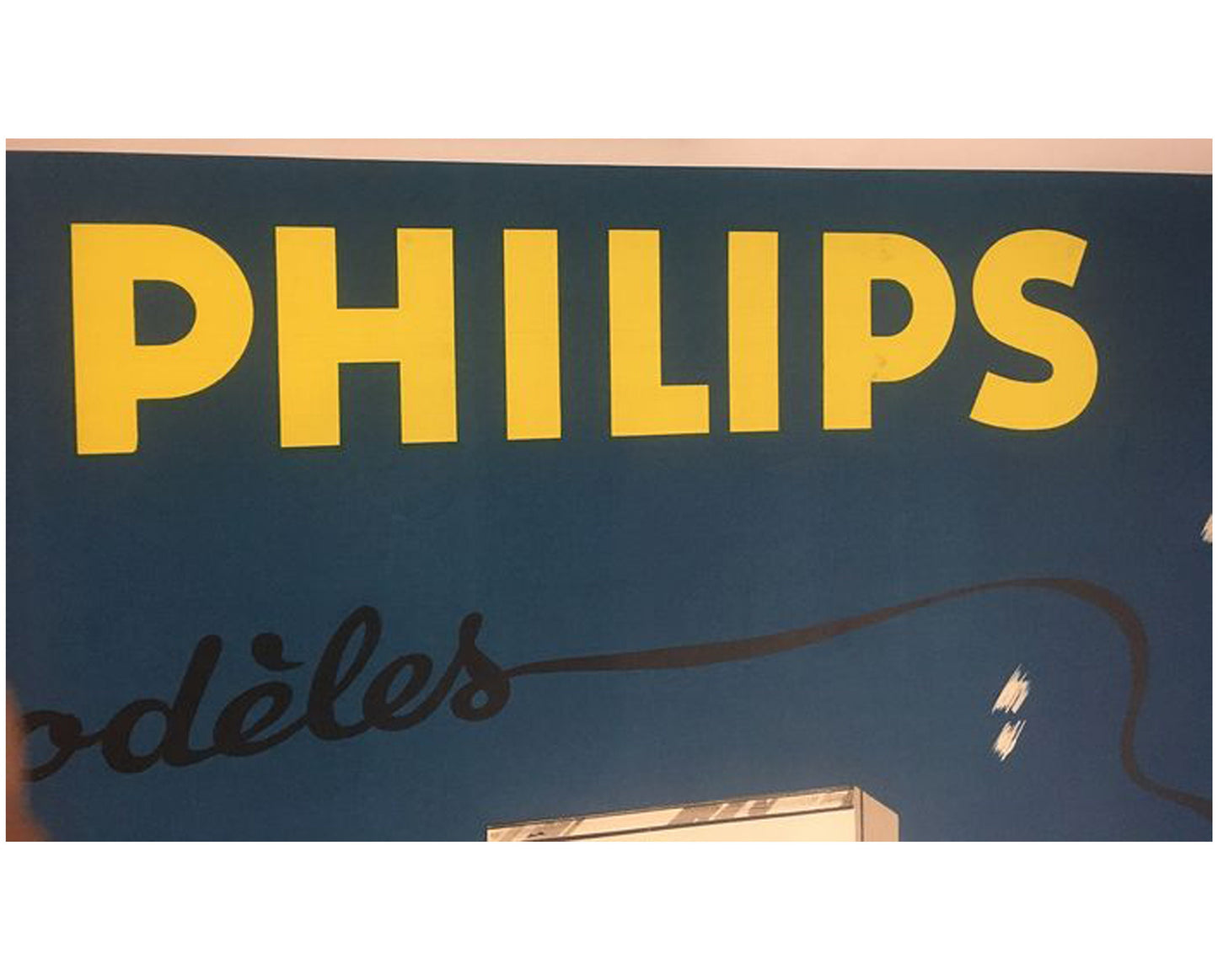 1950s Philips Refrigerator French Advertising Poster: Mid-Century Modern Decor (157x114 cm)