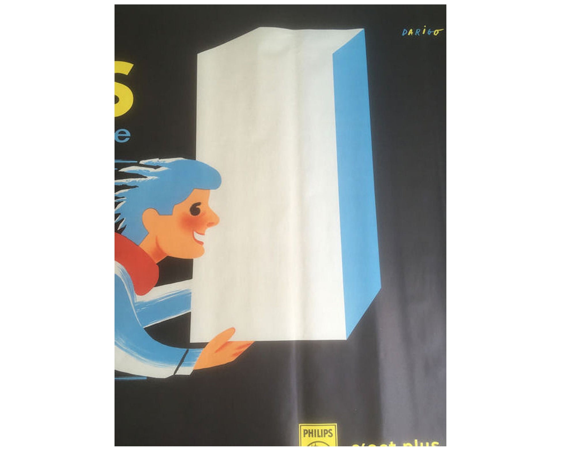 1950s Philips "Froid - le meilleur service" - Original French Advertising Poster (Darigo, 160x116 cm)