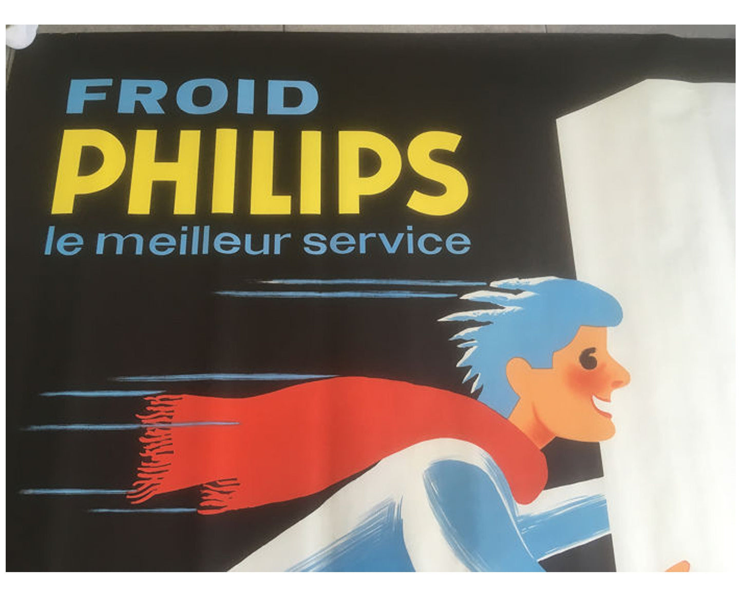 1950s Philips "Froid - le meilleur service" - Original French Advertising Poster (Darigo, 160x116 cm)