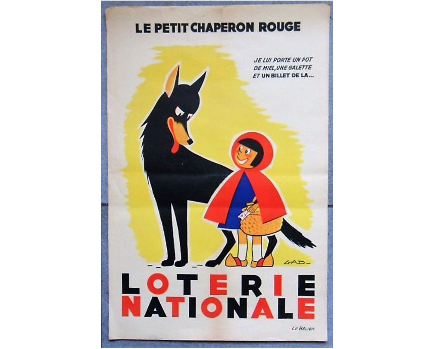Little Red Riding Hood Lottery Poster: 1954 French Advertising Art