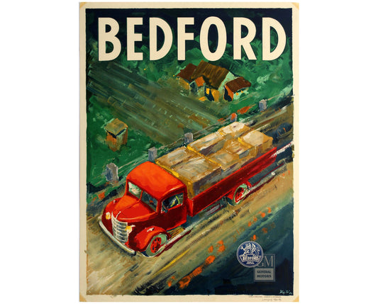 1939 Bedford Trucks Poster by Kaj So - GM Advertising (85 x 62 cm)