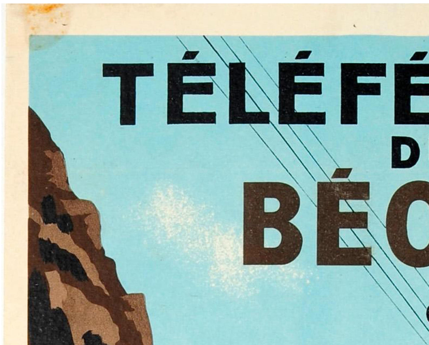 1935 French Travel Poster: Téléphérique du Béout, Lourdes - Art Deco Lithograph
