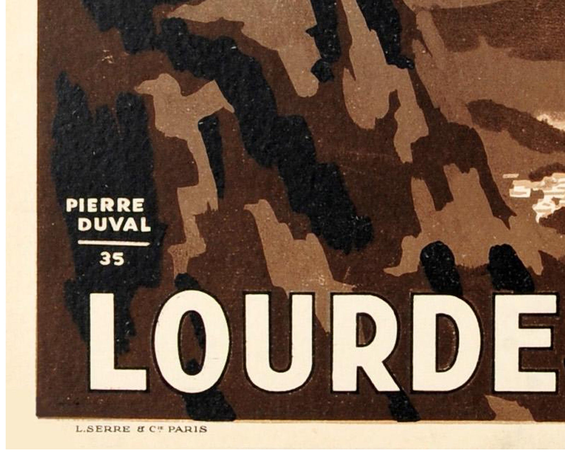 1935 French Travel Poster: Téléphérique du Béout, Lourdes - Art Deco Lithograph
