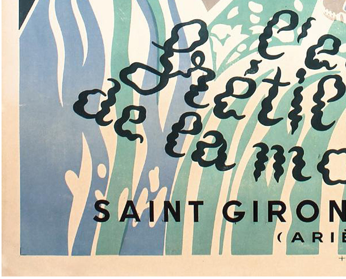 1938 French Art Deco Travel Poster: Aunac-Saint Girons Spa, Lagorre (160 x 119 cm)
