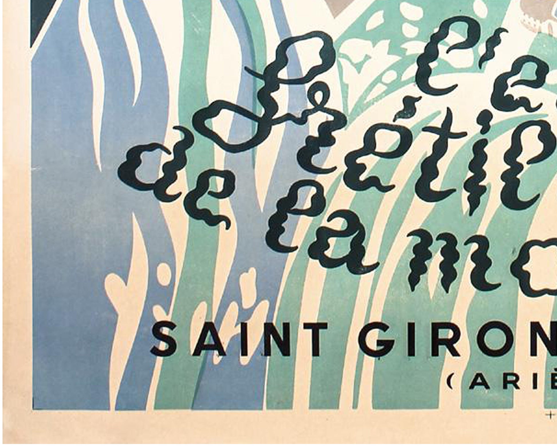 1938 French Art Deco Travel Poster: Aunac-Saint Girons Spa, Lagorre (160 x 119 cm)