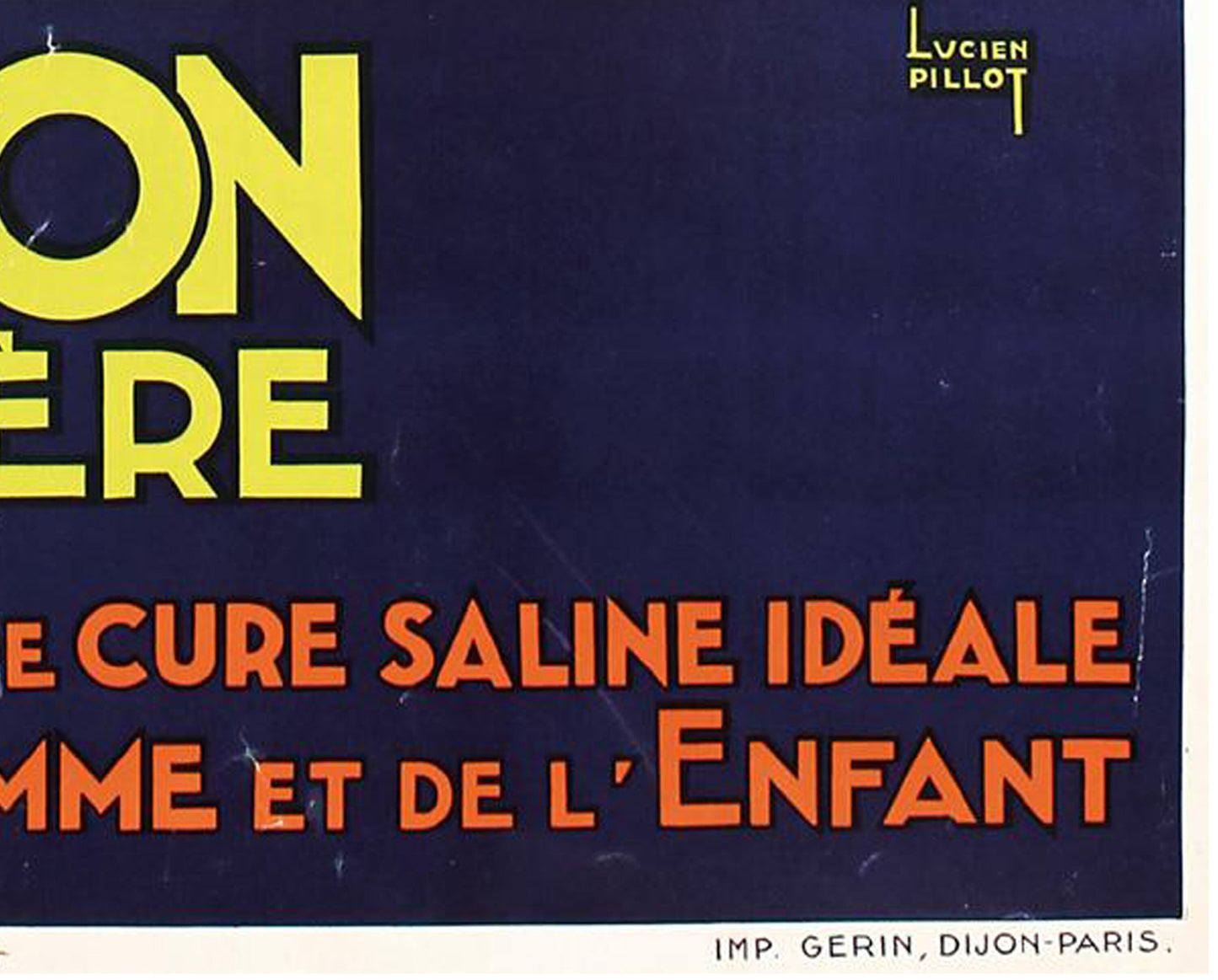 1930s Original French Railway Poster - Lucien Pillot, Besançon La Mouillère (PLM)