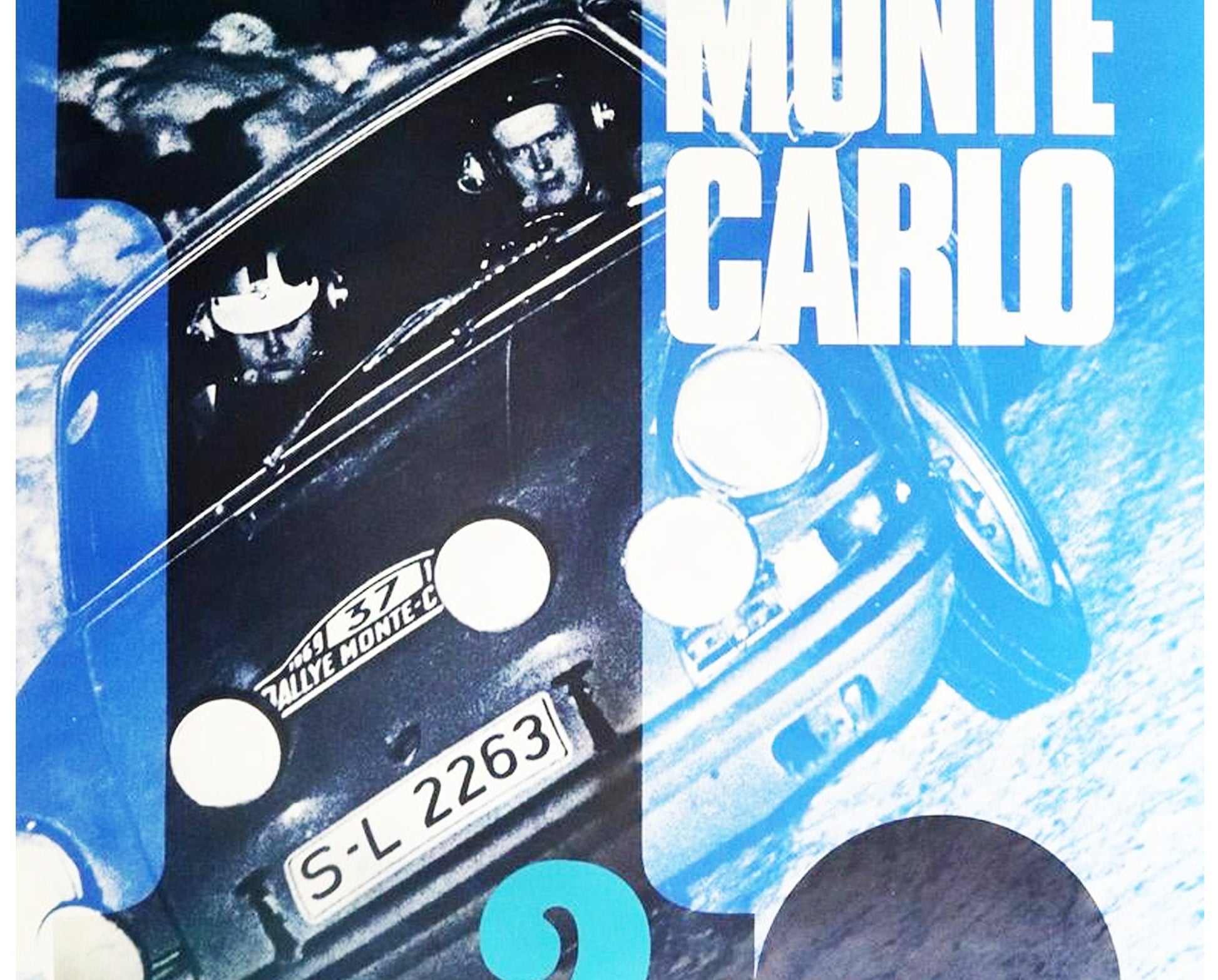 Vintage 1969 Porsche Poster: Rallye Monte Carlo, Erich Strenger Design