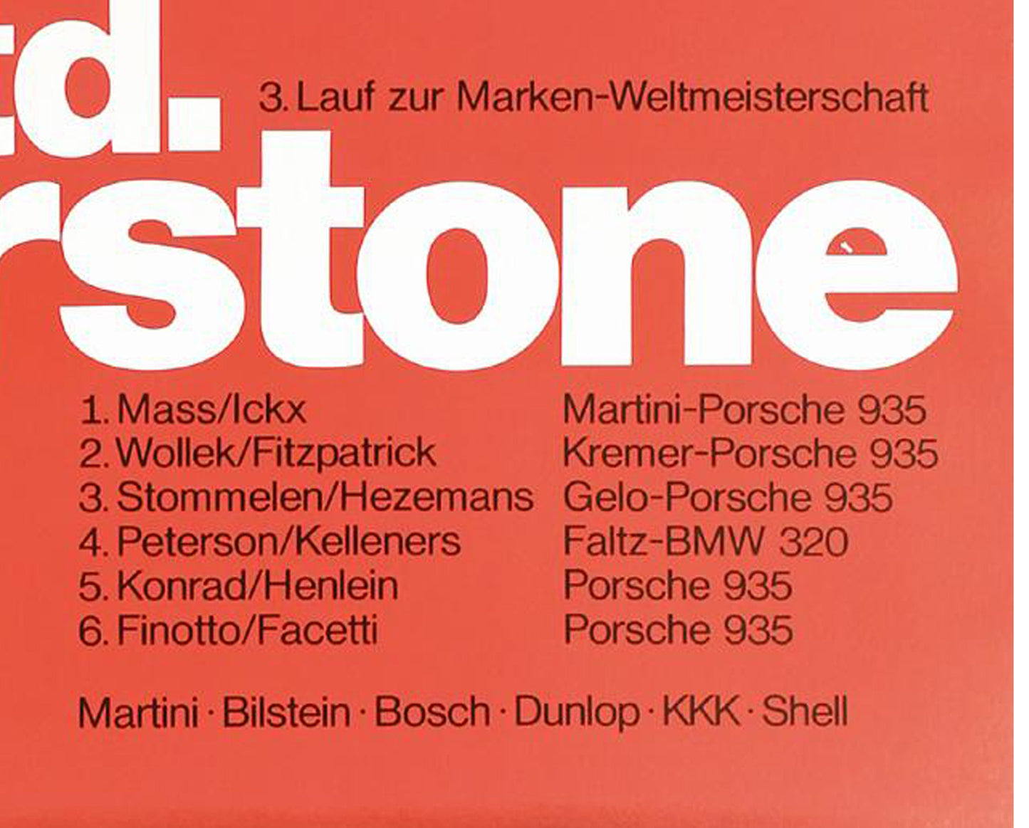 Vintage 1977 Porsche 935 Silverstone 6 Std. Poster - Erich Strenger Design (101x77 cm)