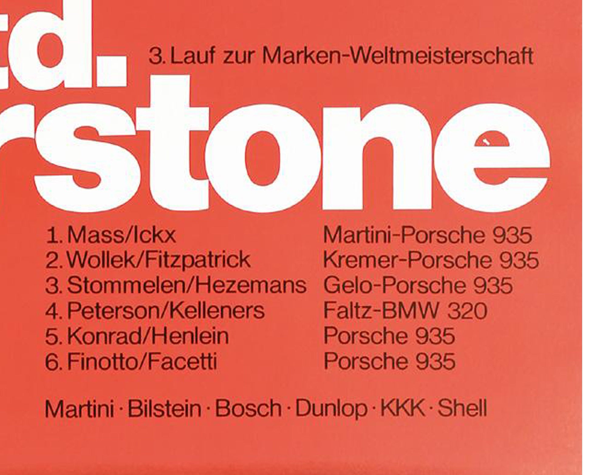 Vintage 1977 Porsche 935 Silverstone 6 Std. Poster - Erich Strenger Design (101x77 cm)