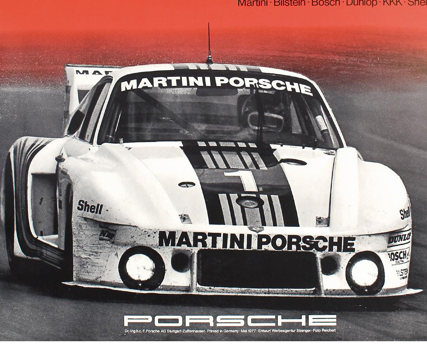 Vintage 1977 Porsche 935 Silverstone 6 Std. Poster - Erich Strenger Design (101x77 cm)