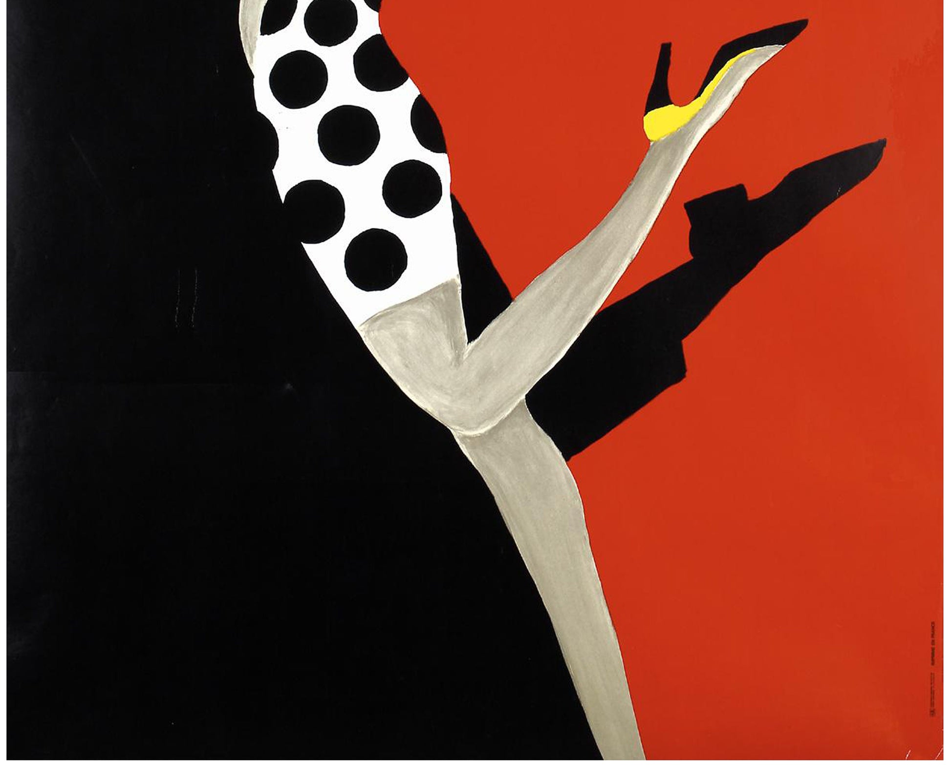 1989 Bernard Villemot "Bally Kick" - Original French Fashion Advertising Poster (42x64 cm)
