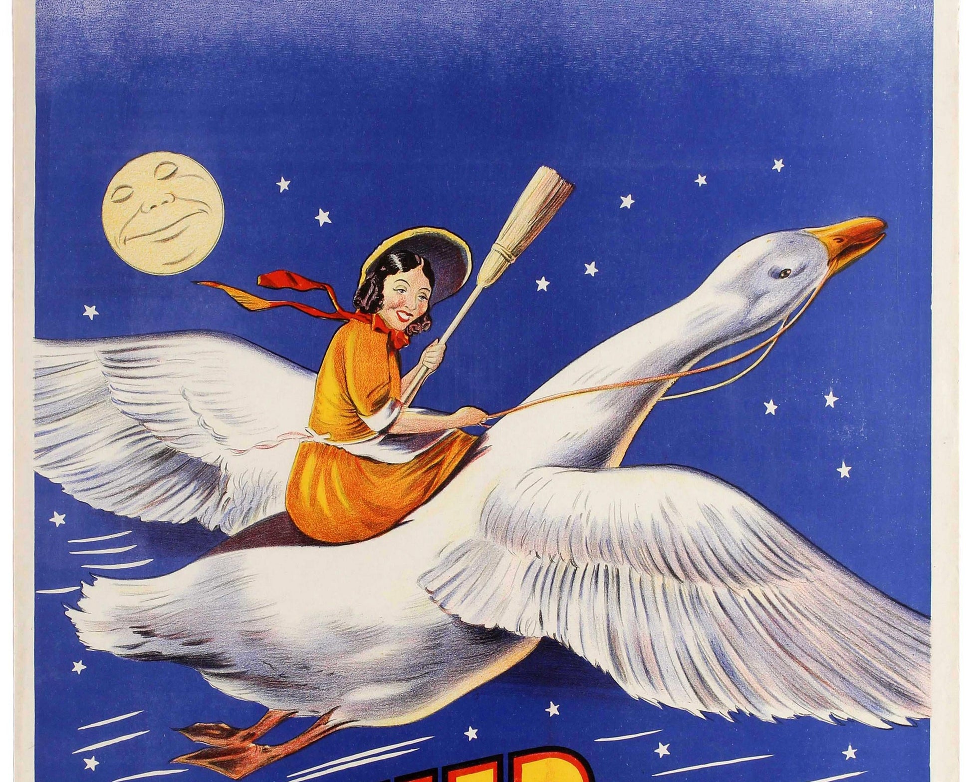 1930s Original Theatre Poster - "Mother Goose" (UK Lithograph, 76x51 cm)