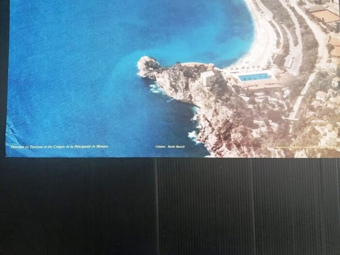 Vintage 1980s Monte-Carlo Monaco Travel Poster - Aerial View (Studio Bazzoli, 60x40 cm)