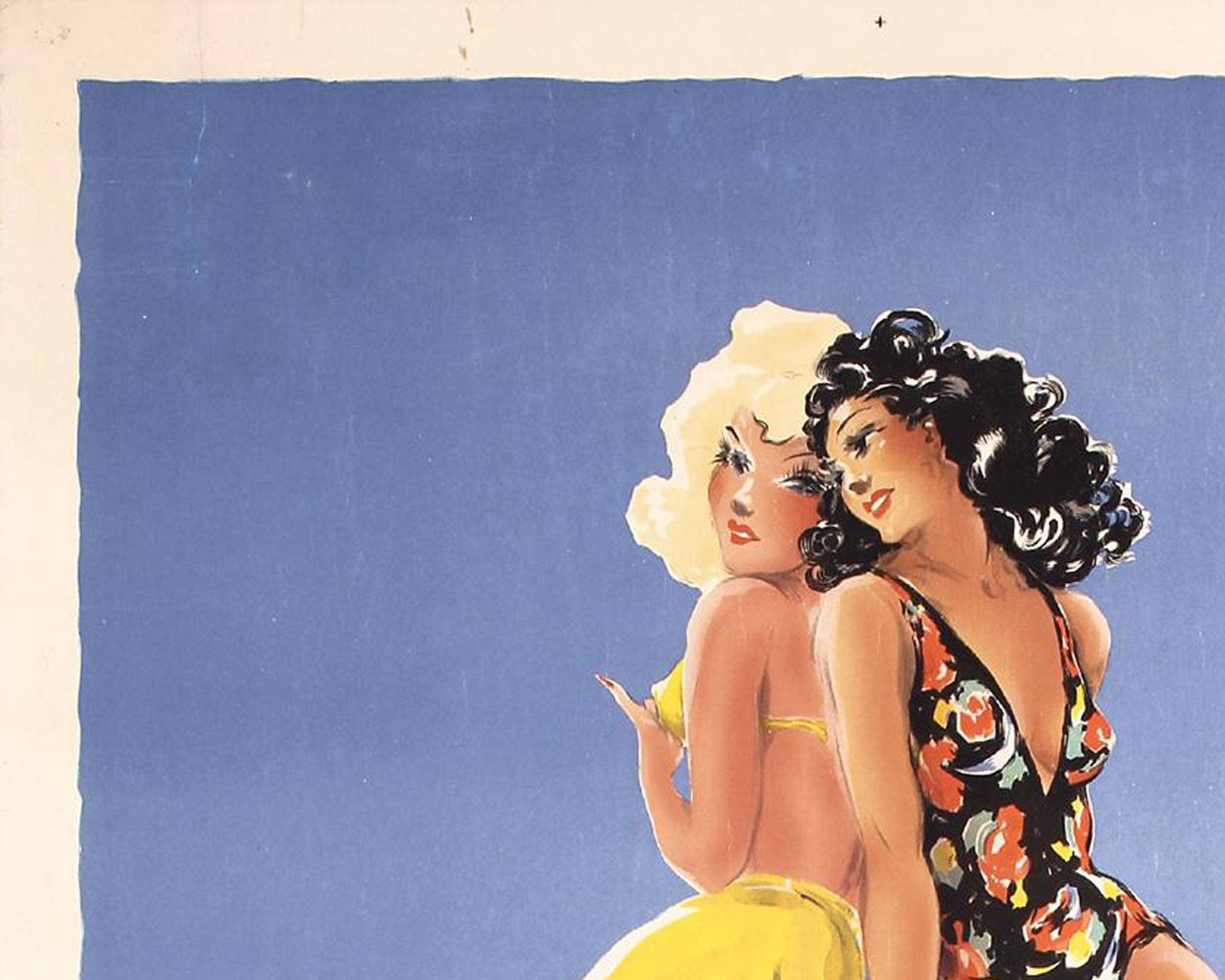 Louis Icart Monte Carlo Travel Poster: 1948 French Riviera Lithograph (Linen-Backed)