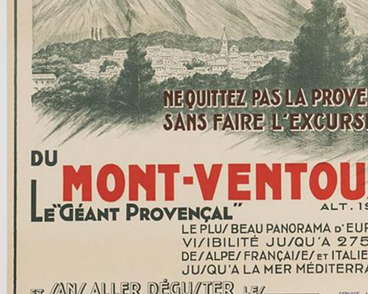 1930s Mont Ventoux French Travel Poster: Provence Landscape, Rullière Frères