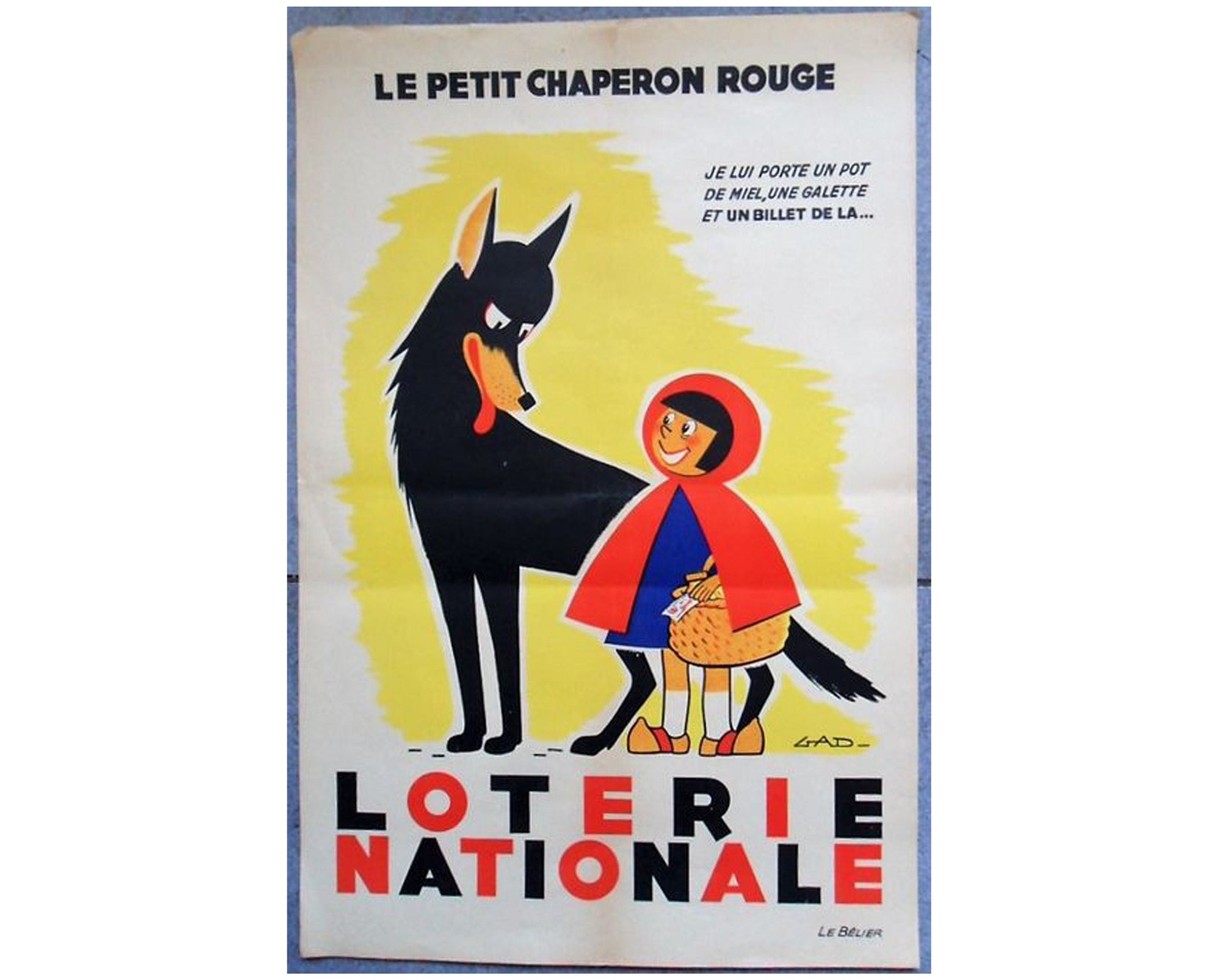 Little Red Riding Hood Lottery Poster: 1954 French Advertising Art