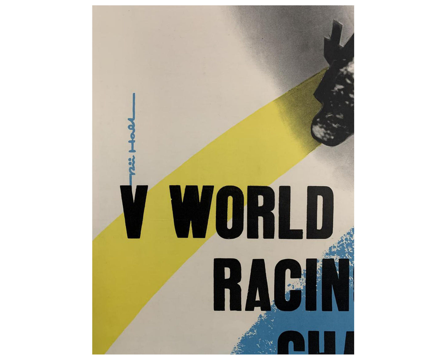 1960 Garmisch-Partenkirchen Luge Worlds - Original German Winter Sports Poster (84x60.9 cm, Linen-Backed)