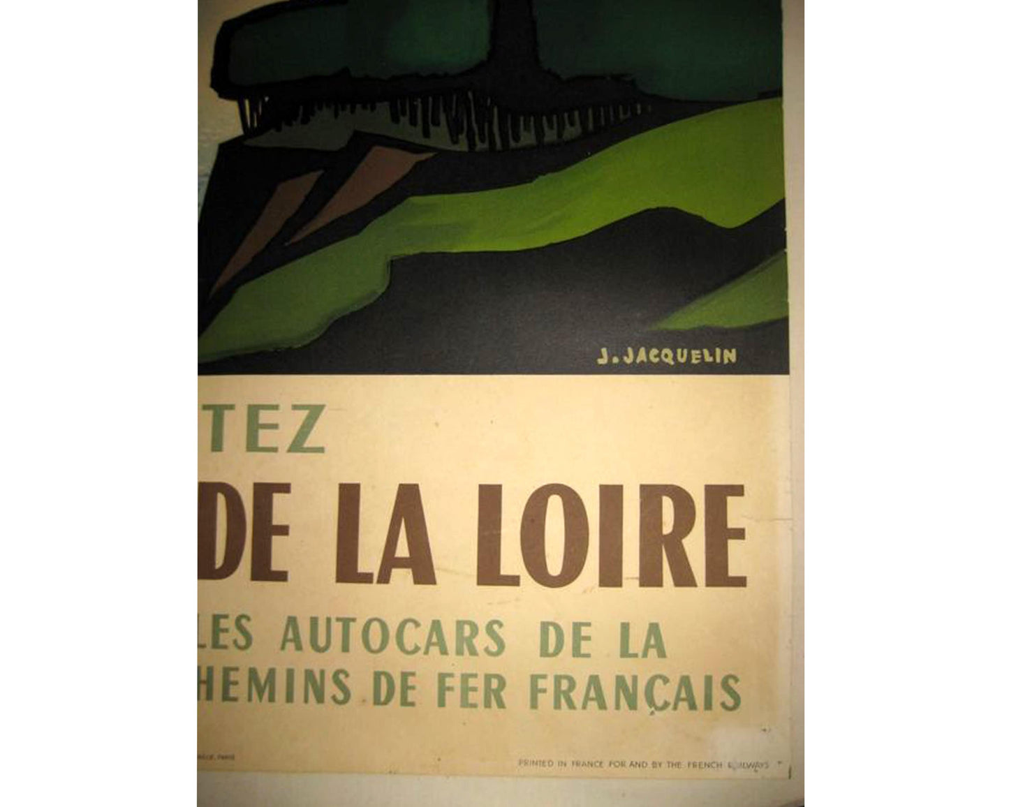 Vintage French Travel Poster: Les Gorges de la Loire by Jacquelin, Linen Backed