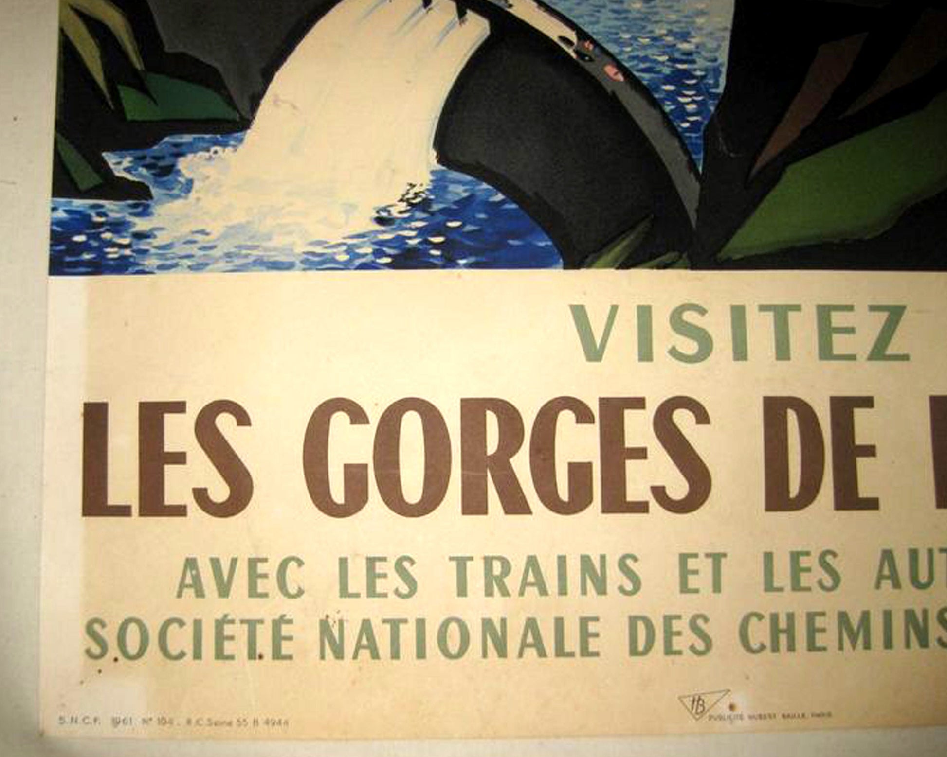 Vintage French Travel Poster: Les Gorges de la Loire by Jacquelin, Linen Backed