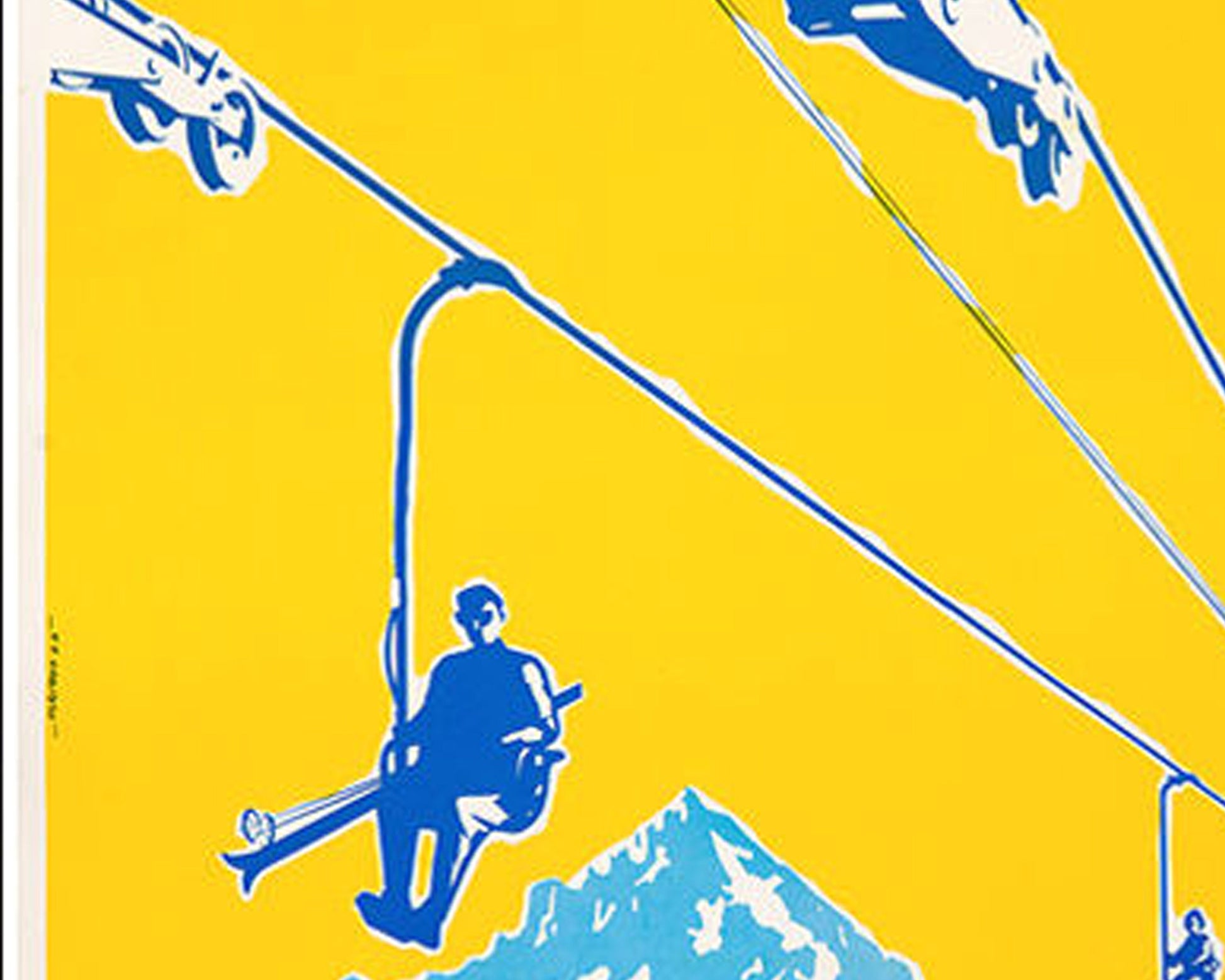 1947 Italian Ski Travel Poster: Crissolo - Alta Valle Po, Fabiano Lithograph