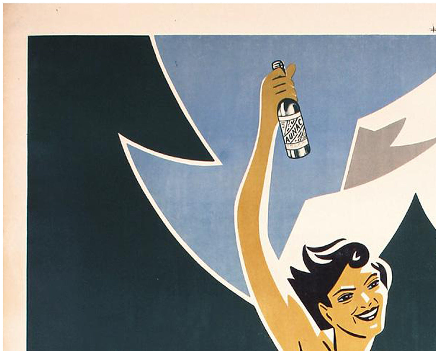 1938 French Art Deco Travel Poster: Aunac-Saint Girons Spa, Lagorre (160 x 119 cm)