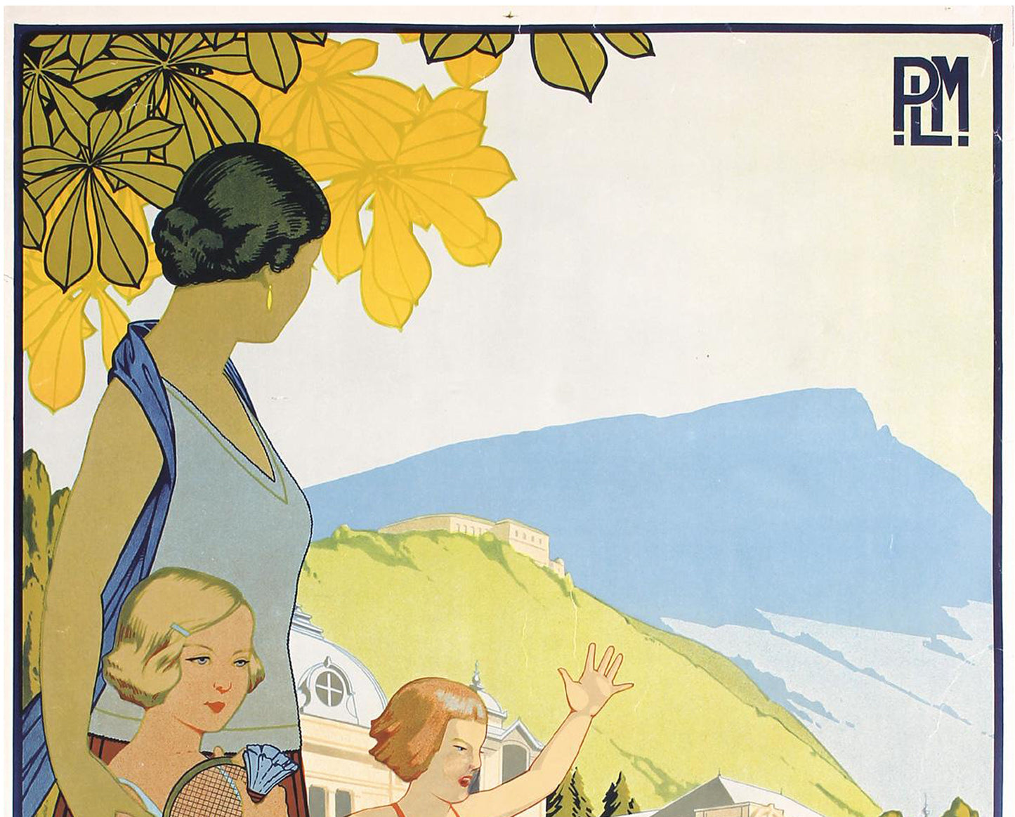 1930s Original French Railway Poster - Lucien Pillot, Besançon La Mouillère (PLM)