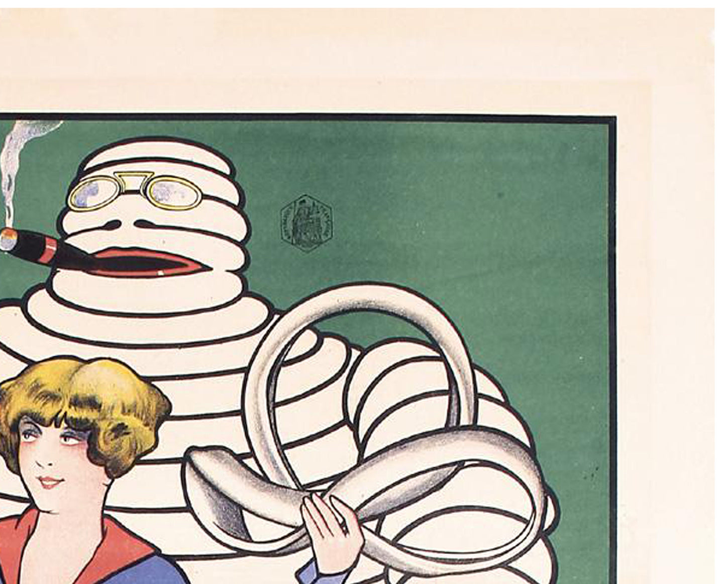 1916 Michelin Cycling Poster by Fabien Fabiano - French Advertising Art (Linen-Backed)