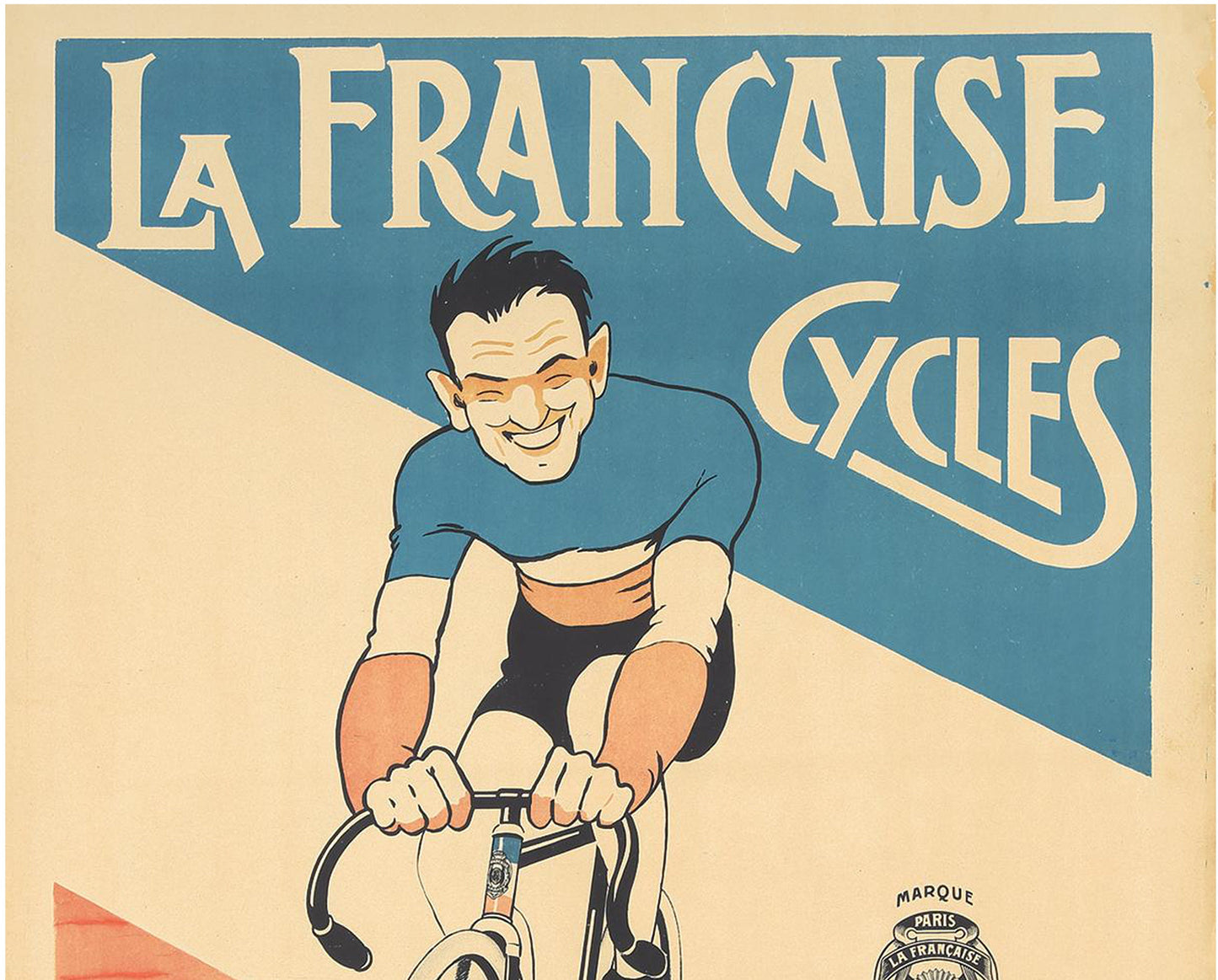 Vintage French Cycling Poster: La Française Cycles, Michel Liebeaux, 1910