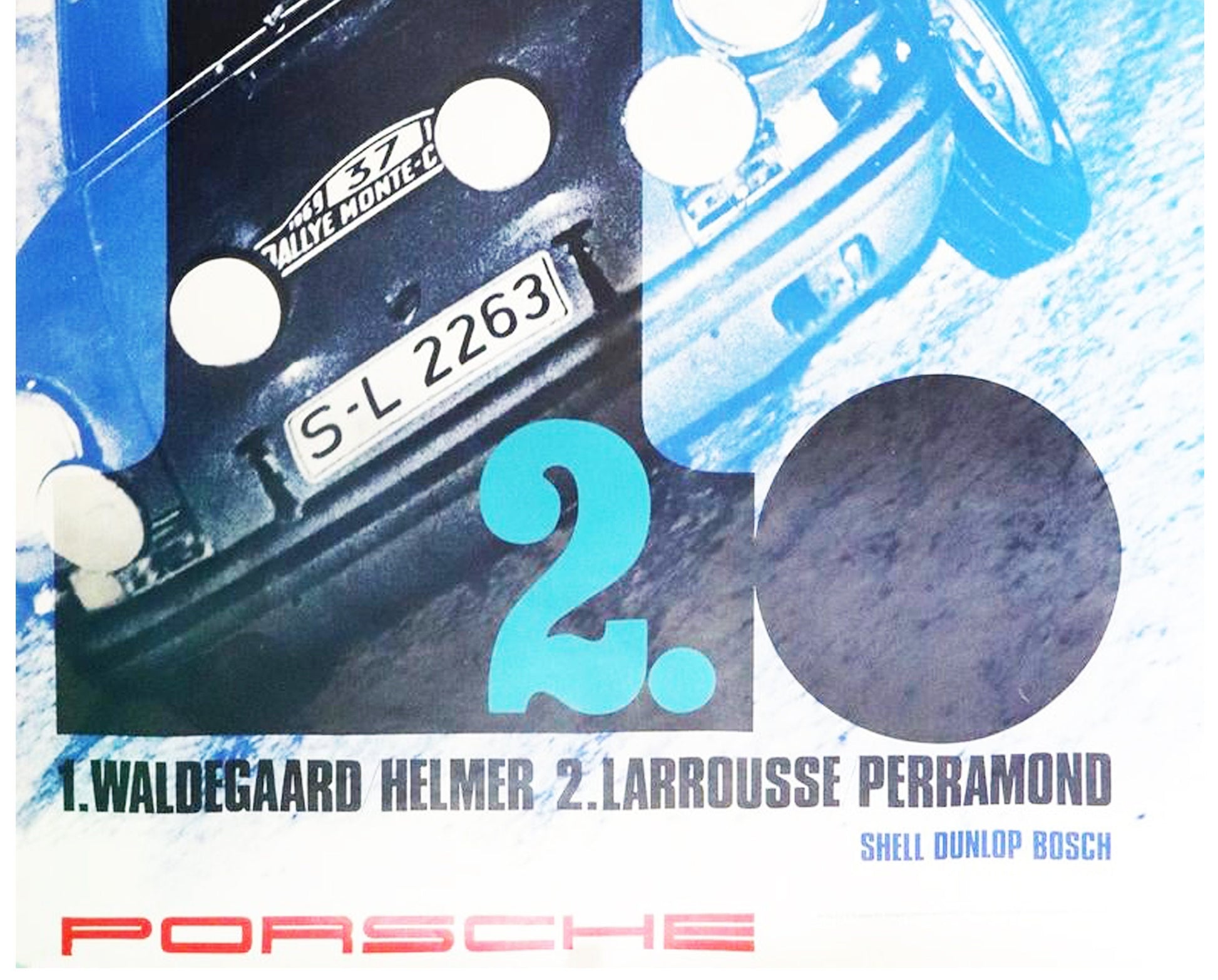 Vintage 1969 Porsche Poster: Rallye Monte Carlo, Erich Strenger Design