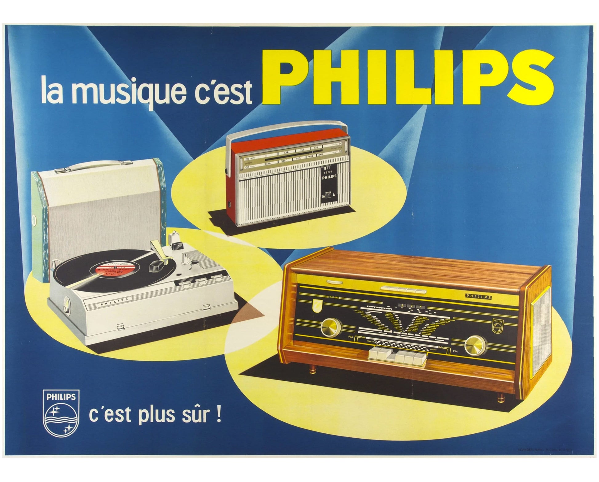 1960s Éric Castel French Philips Advertising Poster: Mid-Century Modern Art